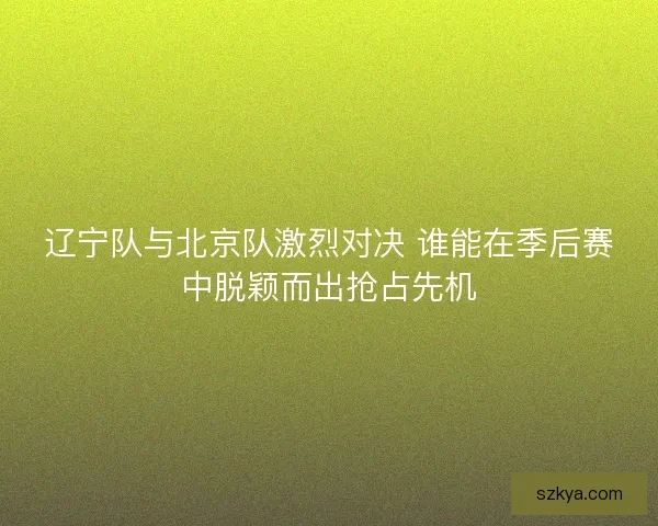 辽宁队与北京队激烈对决 谁能在季后赛中脱颖而出抢占先机